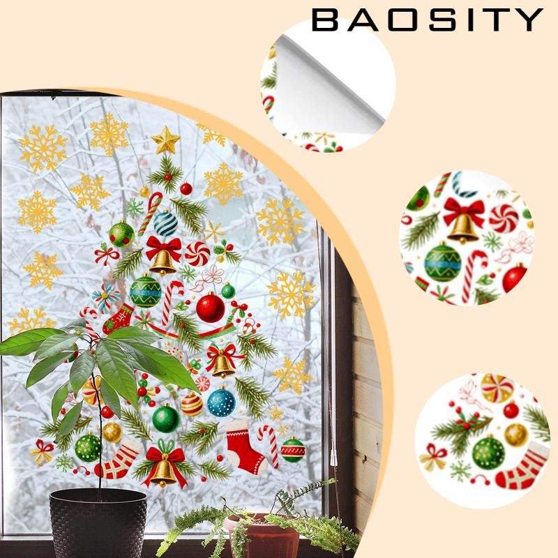 [Baosity] Christmas Tree Window Sticker พิมพ์จาก PVC ติดง่าย สำหรับการ ...