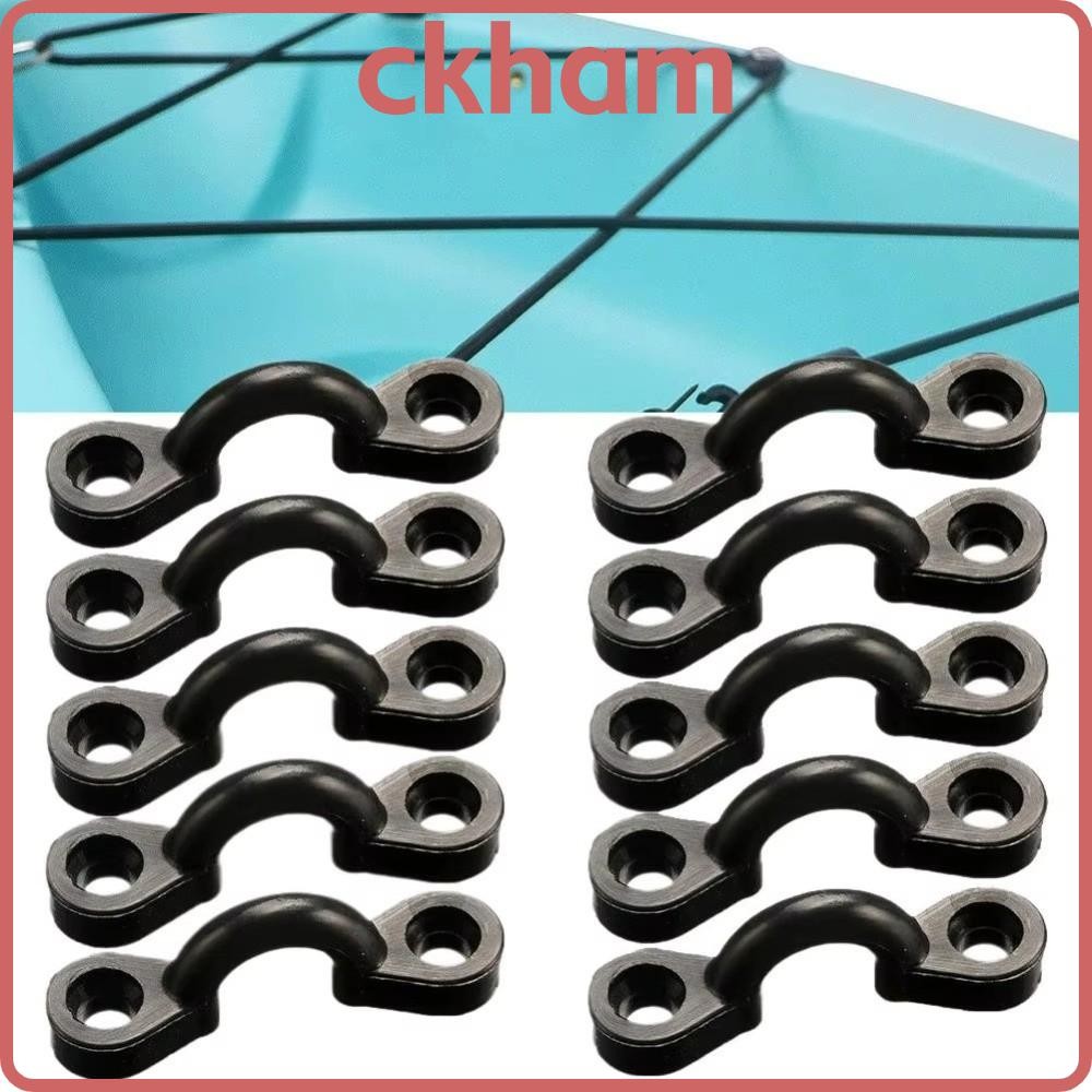 CKHAM 10 ชิ้น/เซ็ต Bungee Deck Loops, สะดวกเชือก Loop Kayak Pad Eye Kit ...