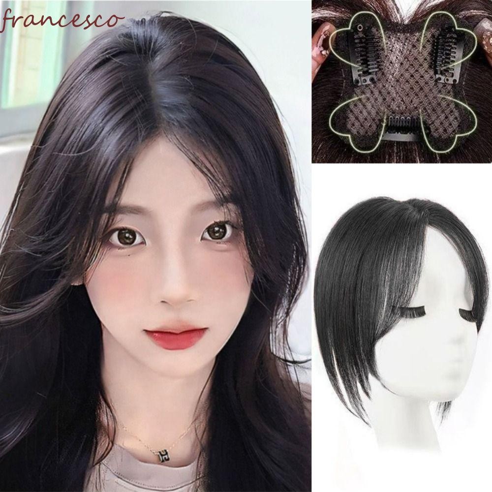 FRANCESCO Hair Toppers วิกผมหน้าม้าแบบคลิป, เพิ่มน้ำหนักให้กับผมหน้าม้า ...