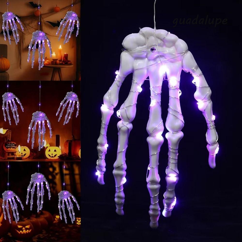GUADALUPE Lighted Skeleton Hand Props,ประณีตHandmade Glowing Skeleton ...