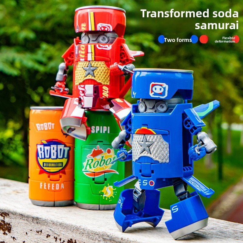 Soda Samurai Cans หุ่นยนต์เปลี่ยนรูปของเล่นเด็กโมเดลรูปของขวัญวันเกิด ...