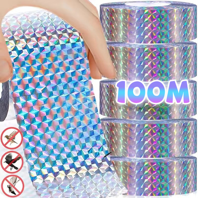 Deterrent Pigeons Crow Ribbon - Rainbow Laser Luster Bird Scaring Tape ...