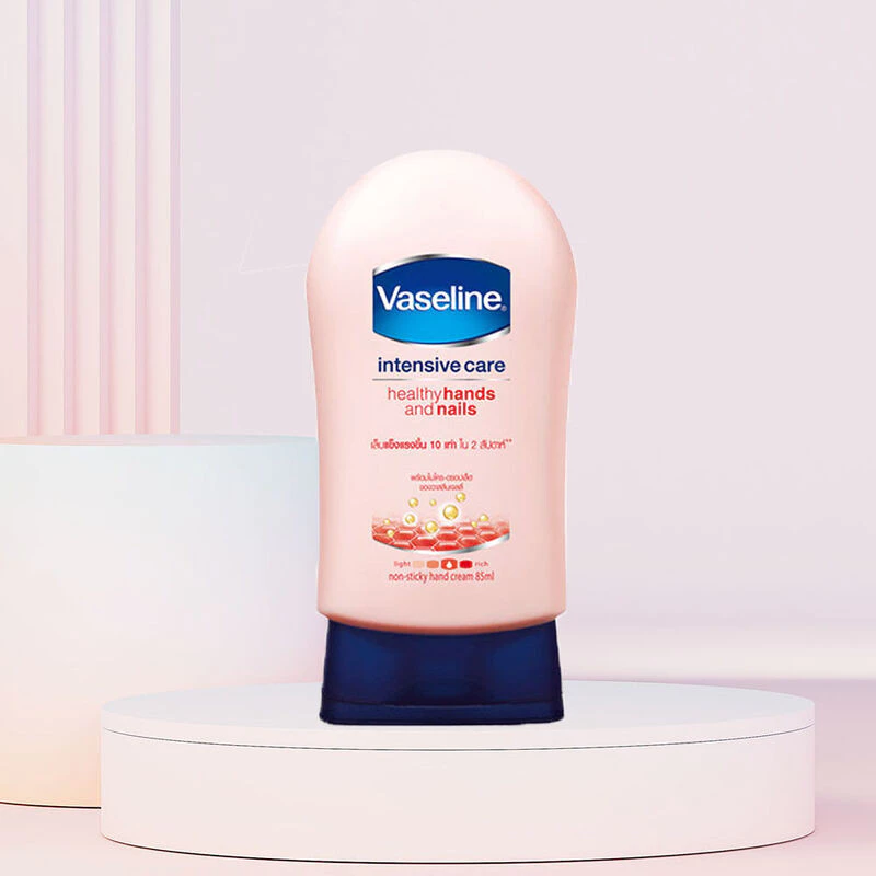 Vaseline Healthy Hands Nails Conditioning Pink วาสลีน อินเทนซีฟ แคร์ ครีมทามือและเล็บ 85 มล.