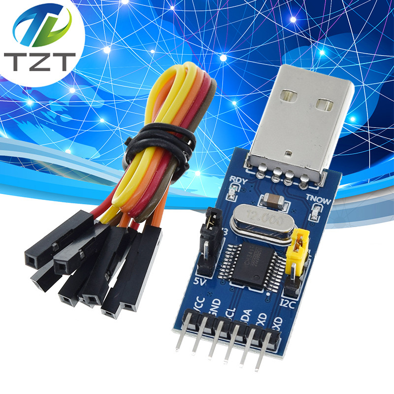 CH341T โมดูล 2 ใน 1 3.3V 5V USB ถึง I2C IIC UART USB ถึง TTL ตัวดาวน์ ...