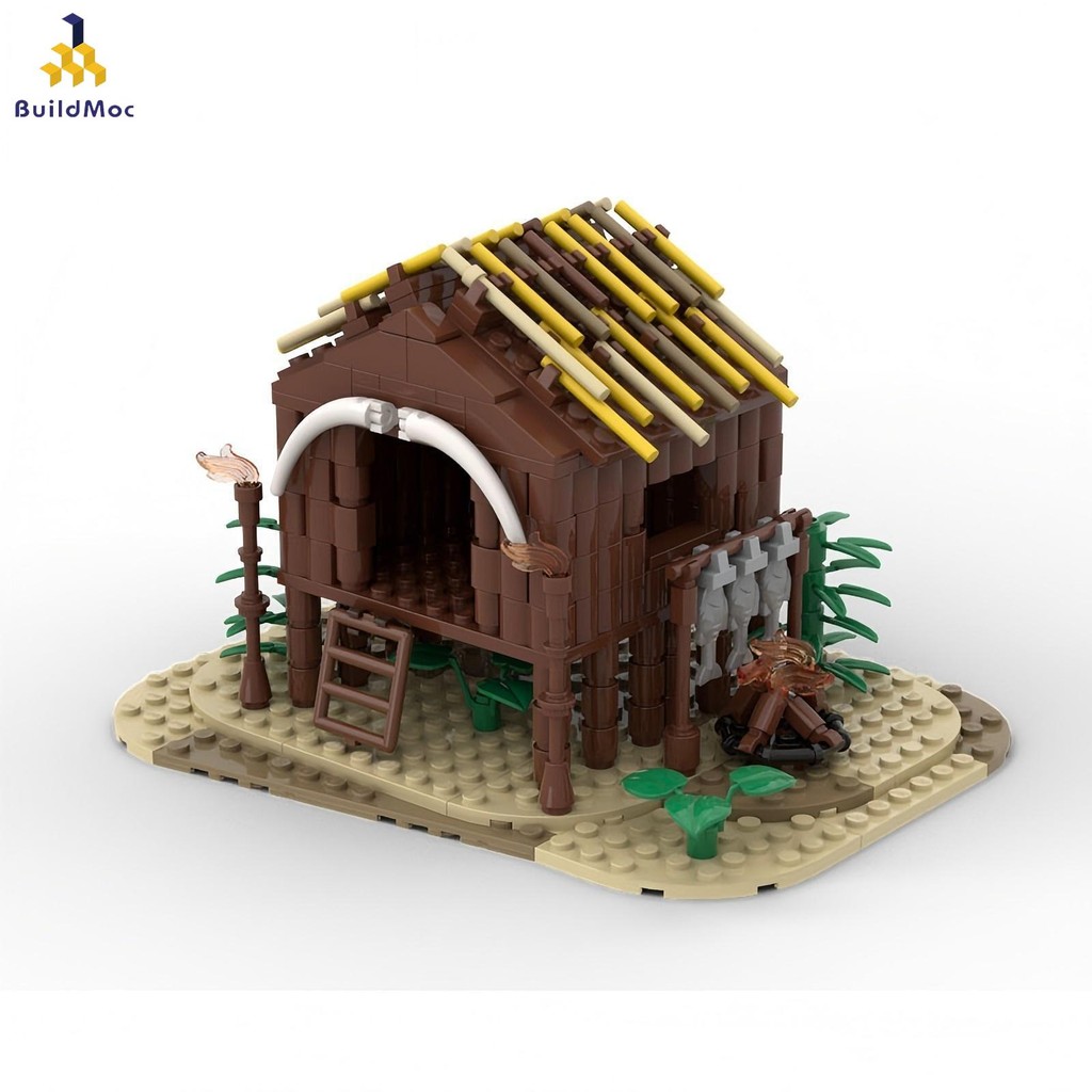 ไม้ Hut Building Blocks ประกอบของเล่นของขวัญ 259 ชิ้นอิฐ MOC-75850 ...