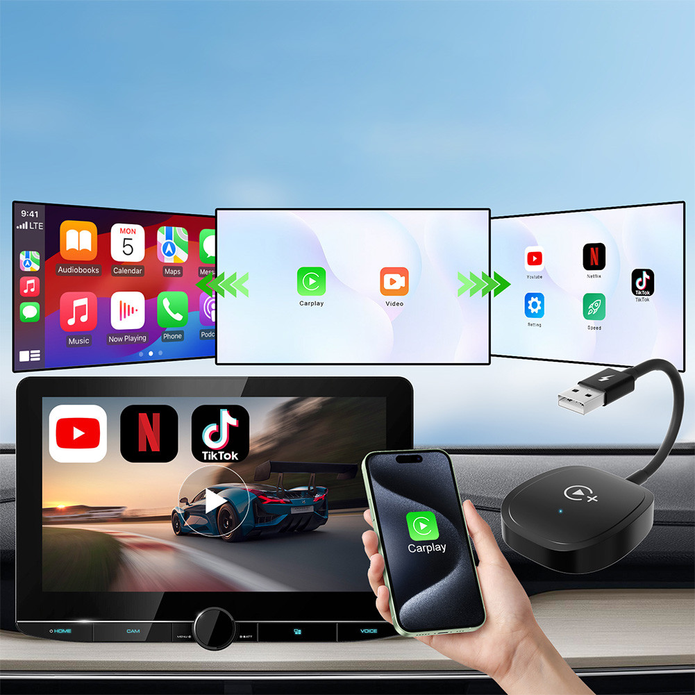 Wired To Wireless Carplay Car AI Box เชื่อมต่ออัตโนมัติสําหรับรถยนต์ ...