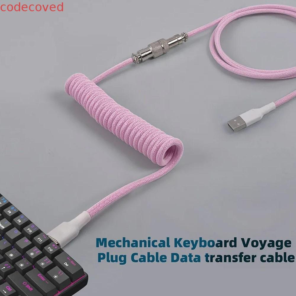 CODECOVED Mechanical Keyboard Type C สาย USB ยาวสูงสุด 3M พอร์ต USB a Mechanical Keyboard Coiled Cable, การออกแบบขดที่ถอดออกได้ Connector Mechanical Keyboard Coiling Cord