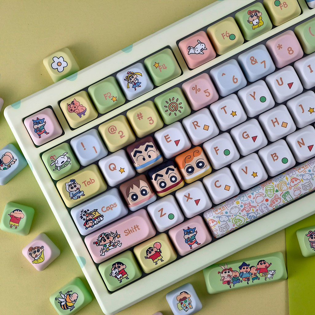 Crayon Shin-chan Keycaps PBT MOA Profile 130 คีย์ Dye Sublimation Aula ...