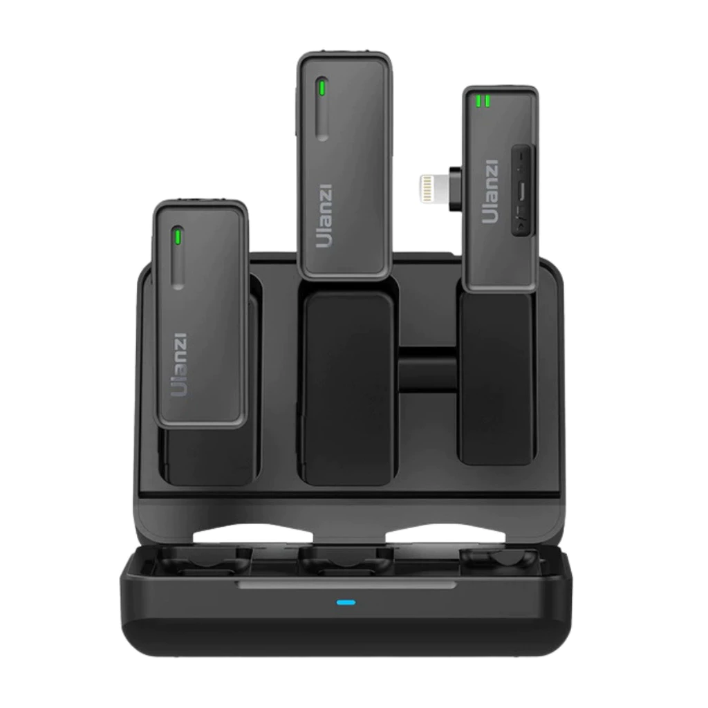Ulanzi J12 Wireless Microphone ไมค์ไร้สาย ไมค์คู่ เคสชาร์จในตัว รองรับ iP/Android ถ่ายวีดีโอ ไลฟ์สด