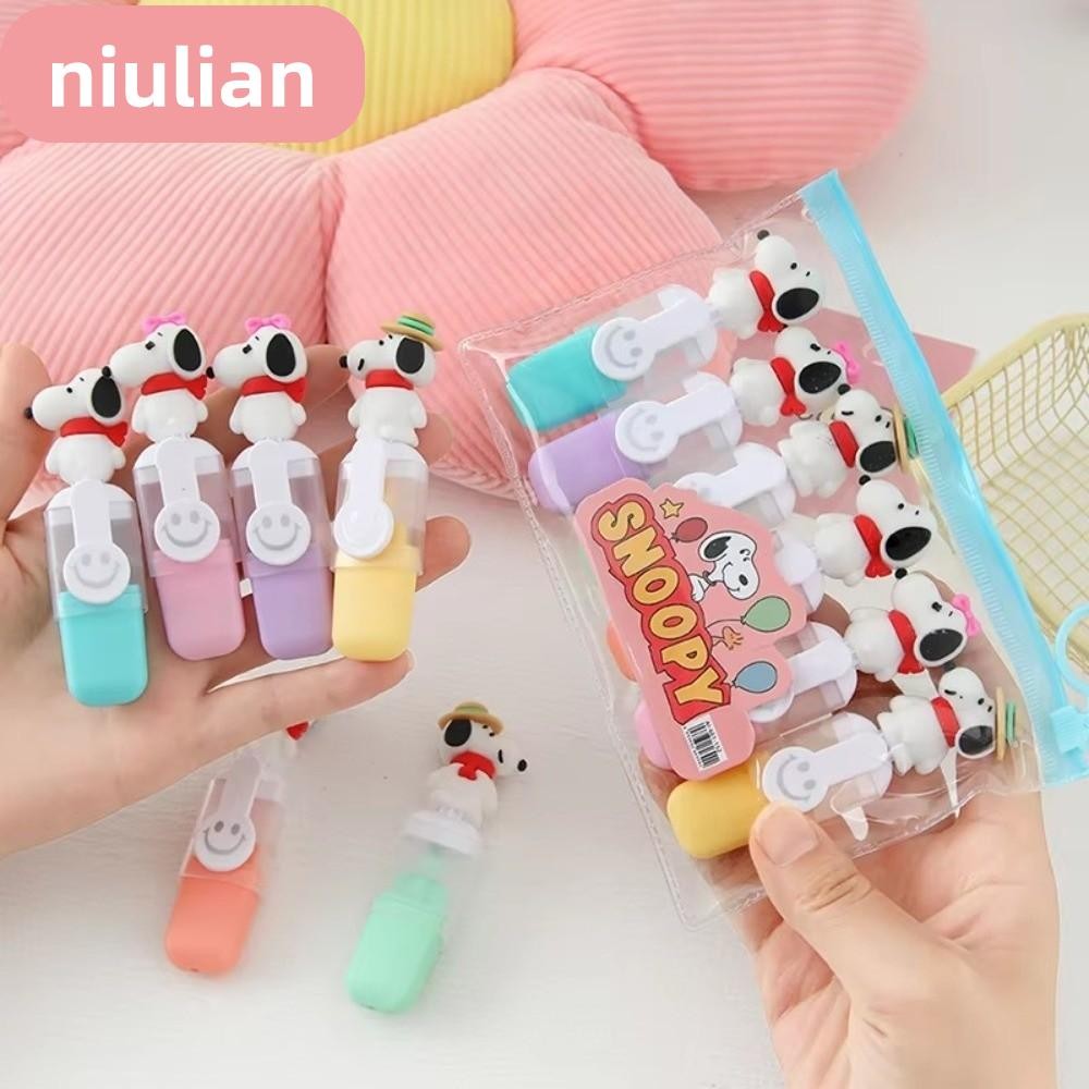 ชุดปากกาเน้นข้อความ NIULIAN 6 ชิ้น, ปากกามาร์กเกอร์สี Snoopy 6 สี ...