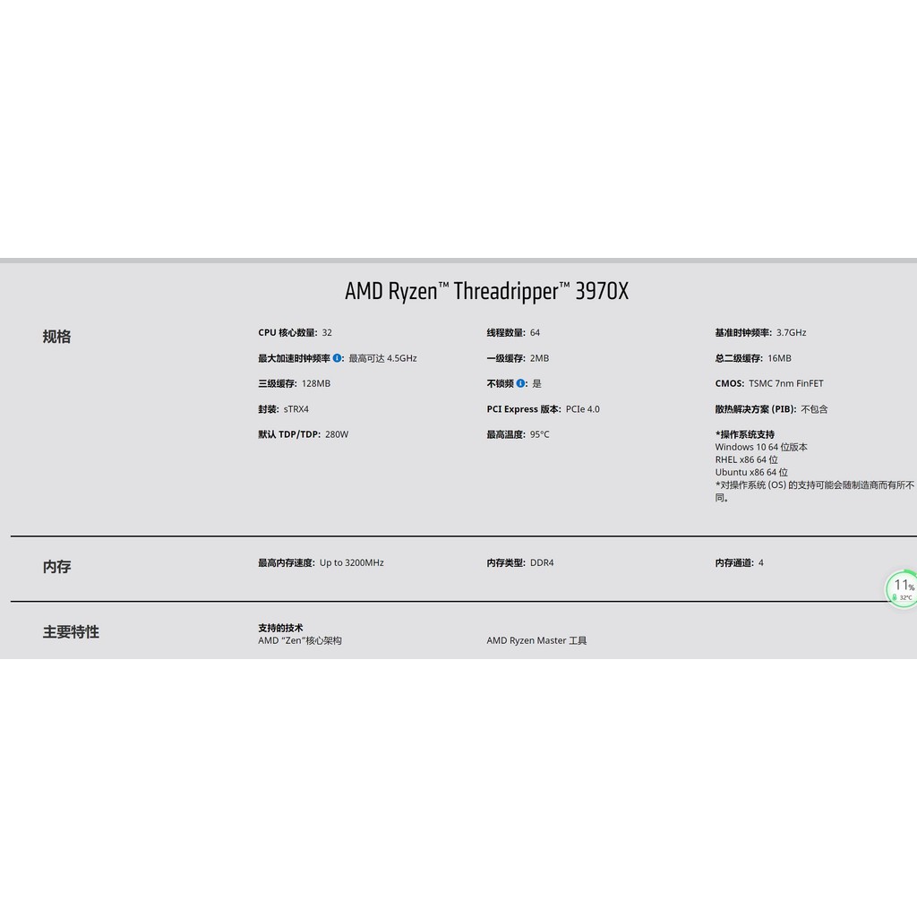 AMD Threadripper 3970X Threadripper 3970X | Shopee Thailand