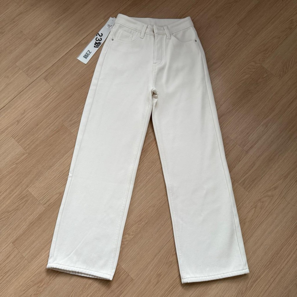 Apitta Sweater | รุ่น White Rizz กางเกงยีนส์ผ้าบุขน ทรงขากระบอกกลาง สี ...