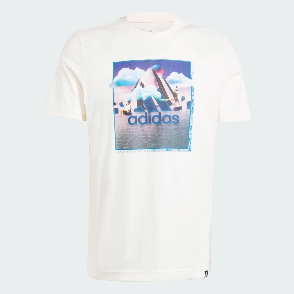 adidas ไลฟ์สไตล์ เสื้อยืดพิมพ์ลาย Landscape Badge ผู้ชาย สีขาว IM8318 ...