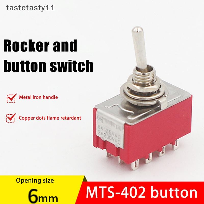TA 1 PCS 12Pin Toggle สวิทช์สีแดง 2/3 ตําแหน่ง ON-ON DPDT Mini Toggle ...