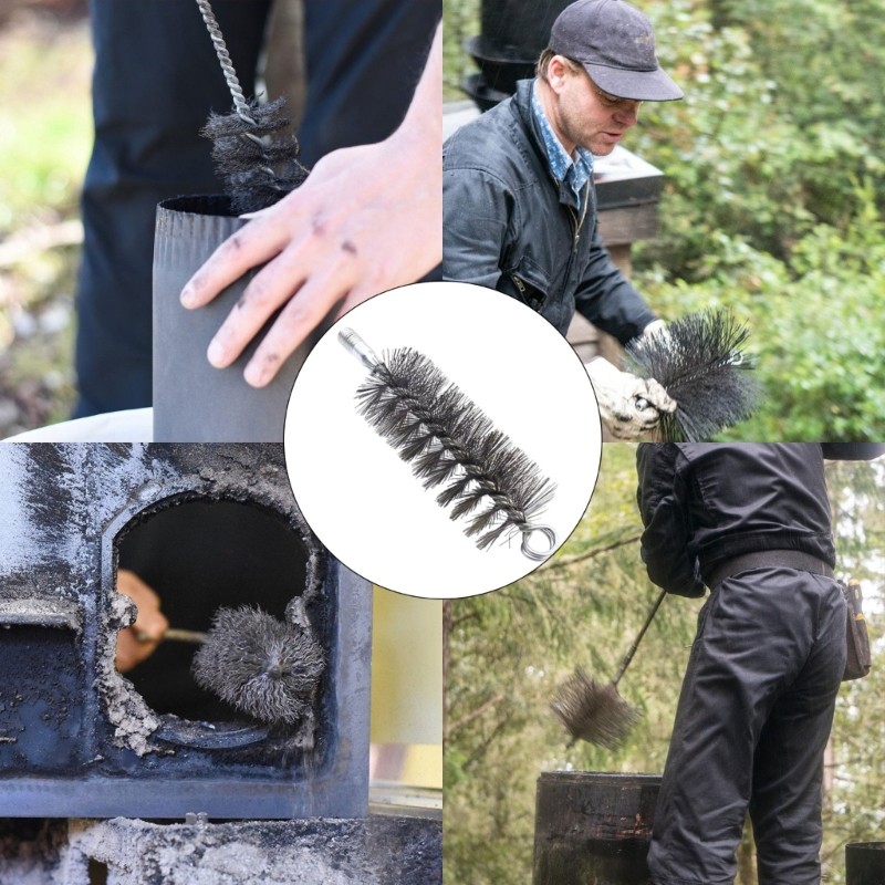 Cc ลวดเหล็กถาวร Flue เช็ดแปรงที่มีประสิทธิภาพคาร์บอน Deposit Expunger ...
