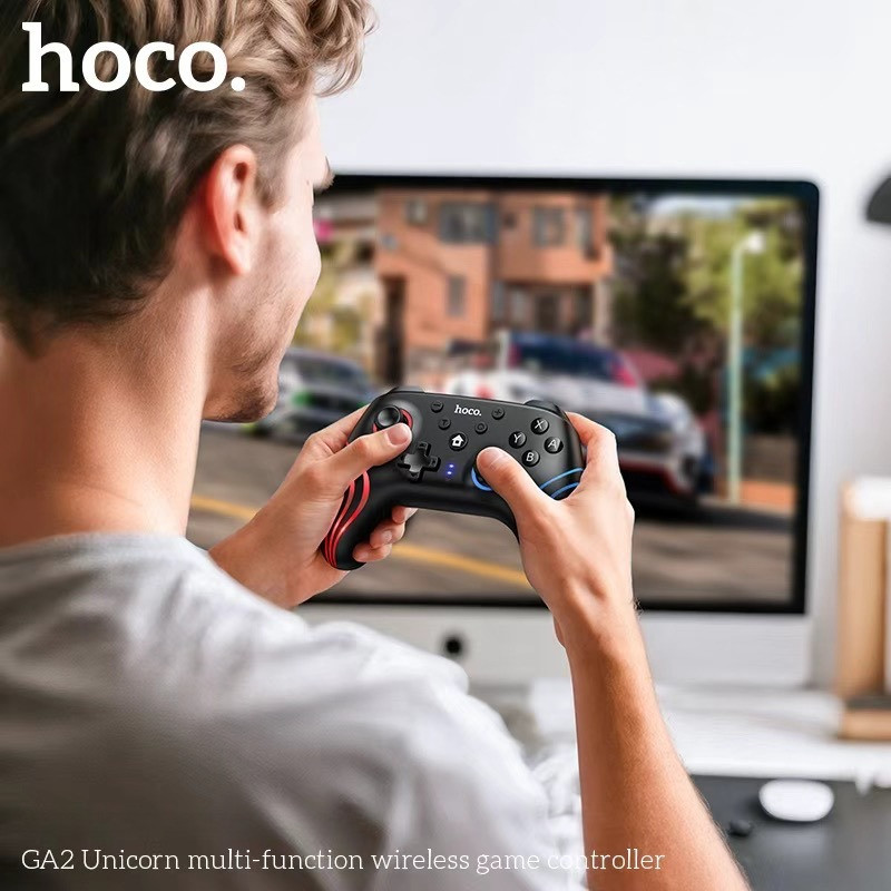 HOCO GA2 จอยเกมไร้สาย รองรับ PC / Nintendo Switch 1-2 ระบบสั่น Turbo ...