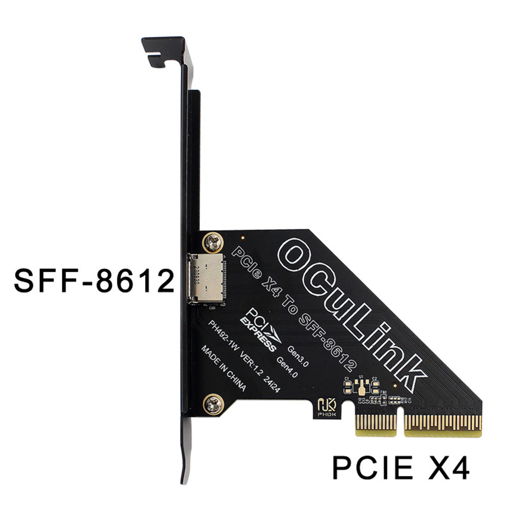 PCIe ถึง SFF 8611 & 8612 การ์ดอะแดปเตอร์ PCIe OCuLink SFF-8612 อะแดปเต ...