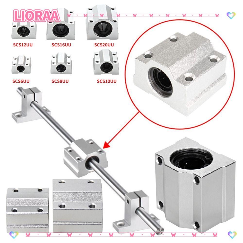 Pissente SC20UU - 2 boccole lineari con cuscinetti a sfera scorrevoli, 20 mm, boccola scorrevole lineare, in alluminio, blocco di scorrimento lungo per guida lineare