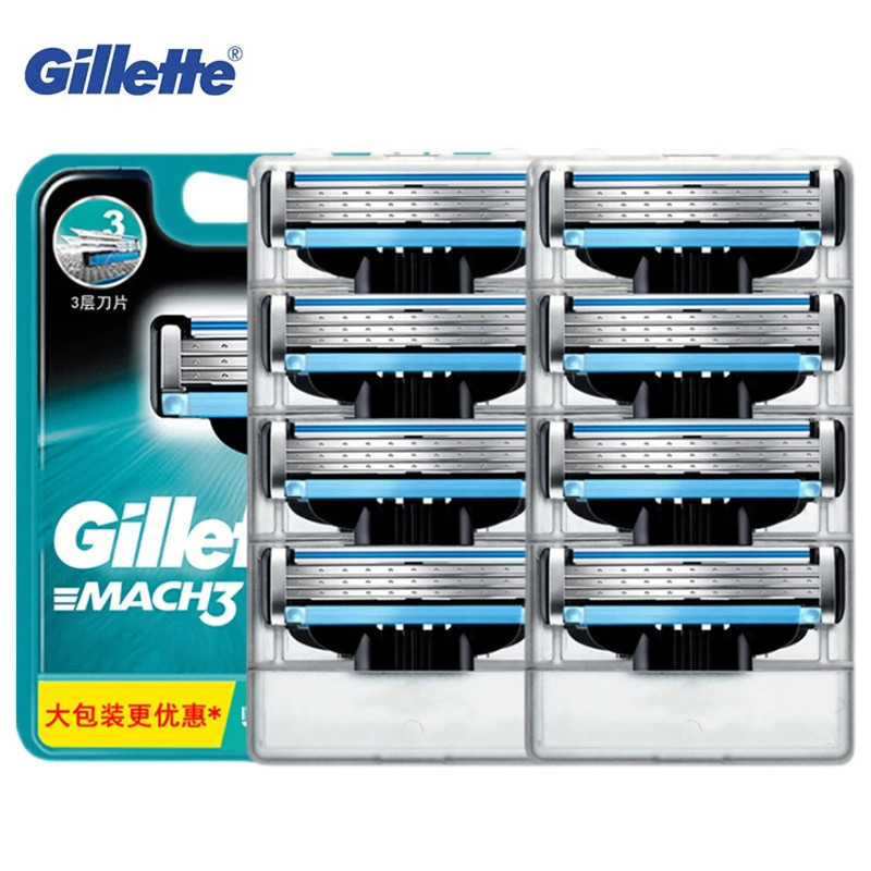 Gillette Mach3 มีดโกนเติมสําหรับชาย 4/8 มีดโกนใบมีดเติม lumbrastrip 3 ...