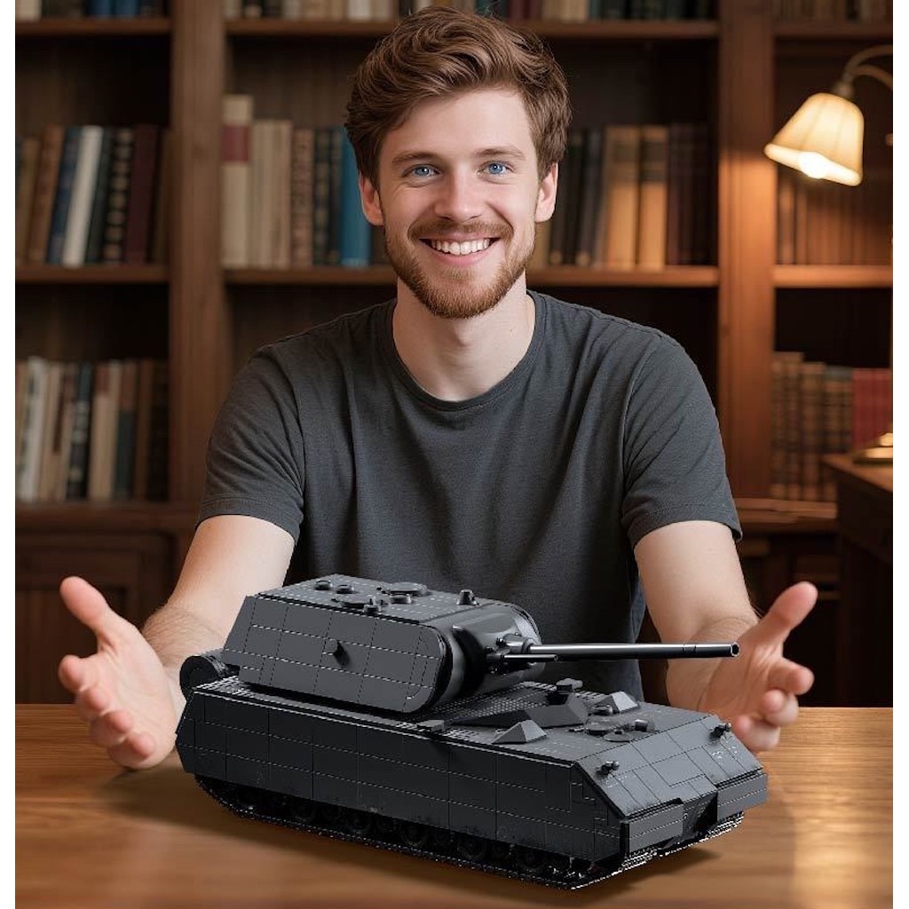 MYBRICKSTORE 2416PCS MOC ขนาดใหญ่สีเทา Panzer VIII Maus Heavy ถังรูป ...