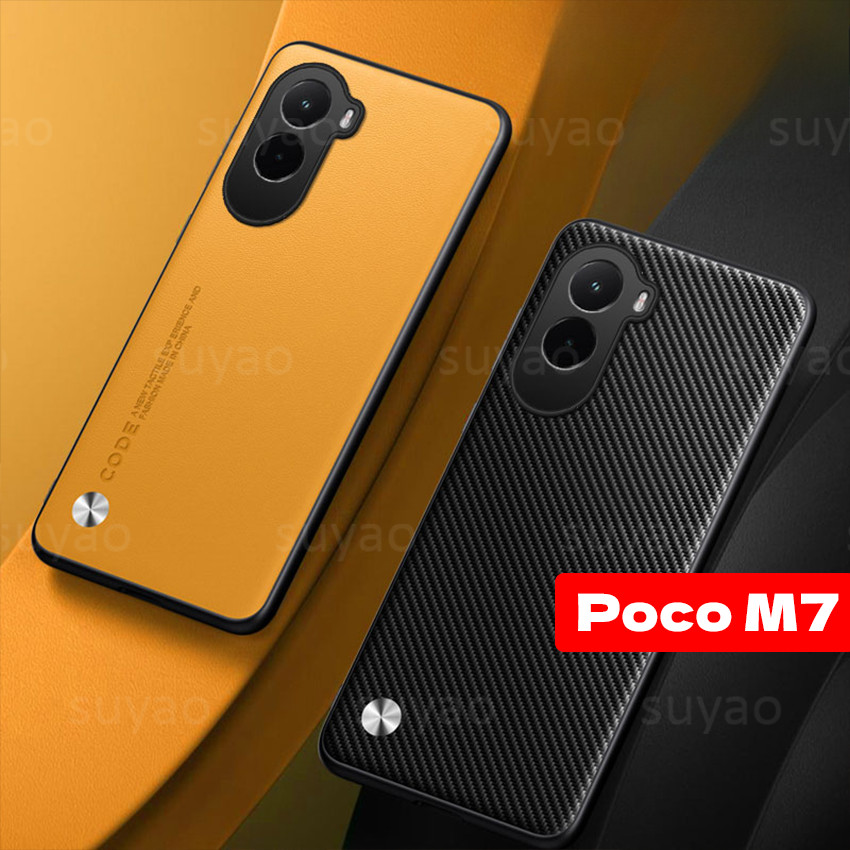 สําหรับ Xiaomi Poco M7 4G 2025 เคสโทรศัพท์ผิวธรรมดาปลอกหนัง PocoM7 M 7 ...