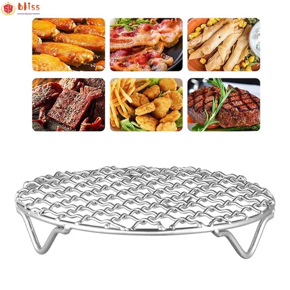 BLLISS Air Fryer Rack, Stackable with Foot Grid Grill, ทนทานรอบสแตนเลส ...