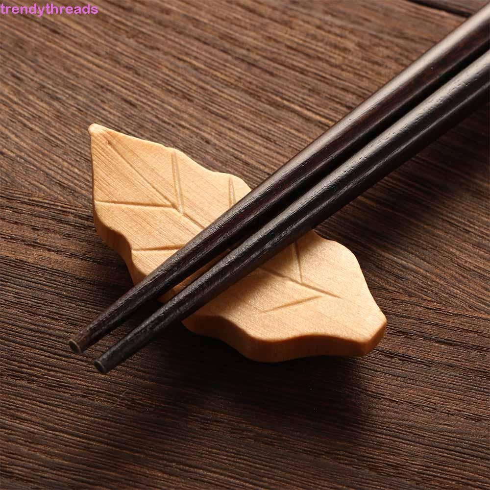 TRENDYTHREADS ที่วางตะเกียบครัวเครื่องมือ Leaf Shape Rack ไม้ Rest ช้อน ...