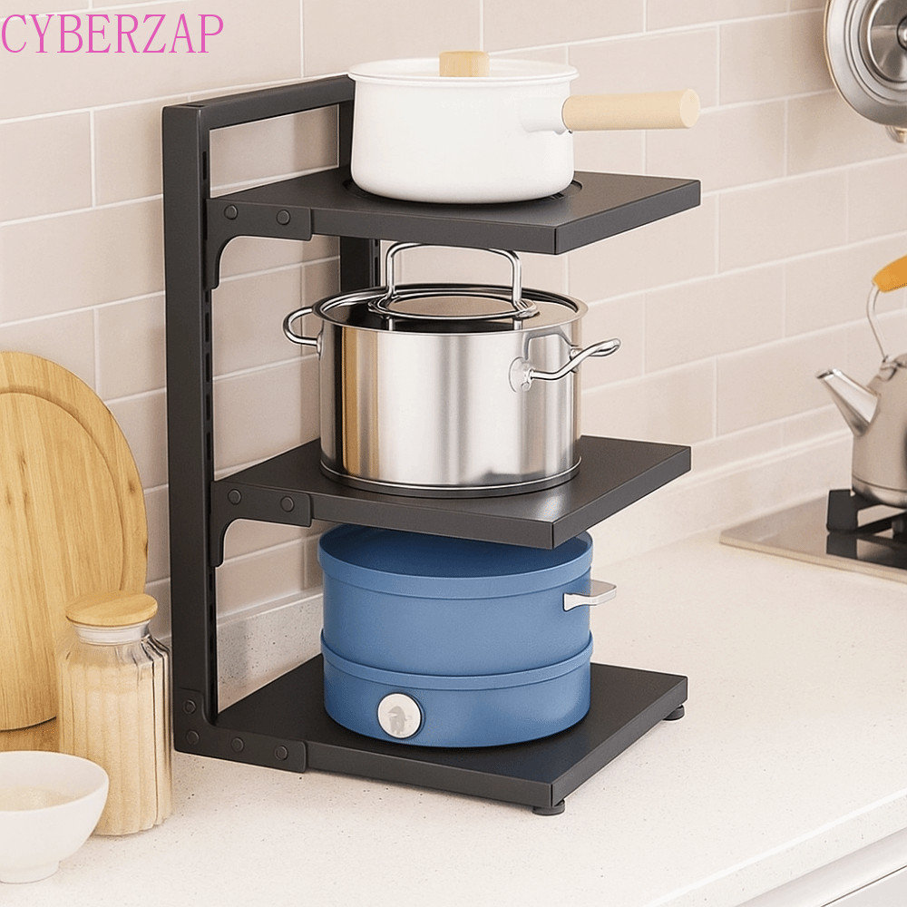 CYBERZAP Multi-layer Storage Racks,เหล็กคาร์บอนฟรี Layering Pot Rack ...