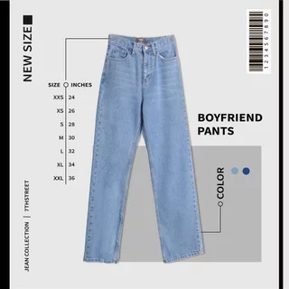 กางเกงยีนส์ขายาว 7ᵗʰ Street ทรง Boyfriend รุ่น W-BOY (WOMEN) ส่วมใส่สบายคล่องตัว ไม่ร้อน ไม่อึดอัด Jean Clothing Lady