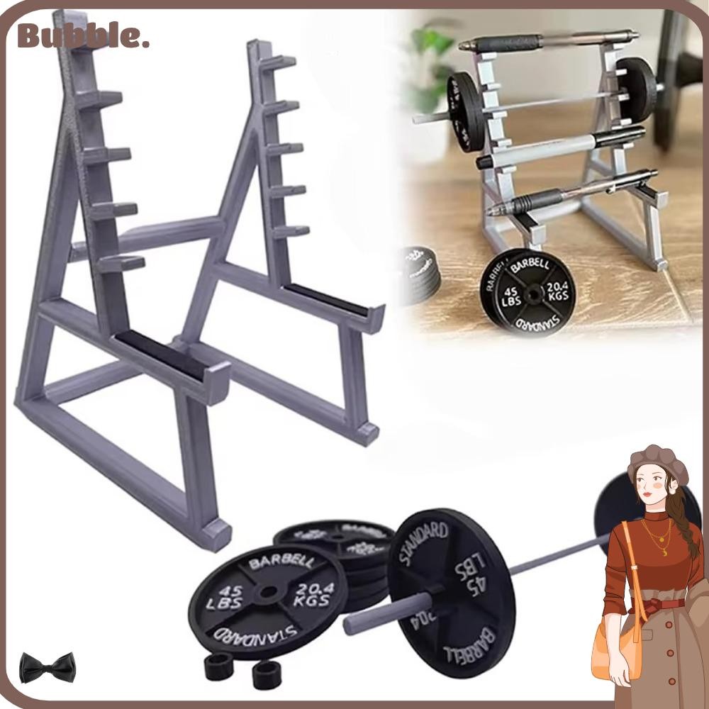 BUBBLE Barbell Rack ที่ใส่ปากกา, พร้อม Barbells และน้ําหนักโลหะโต๊ะปาก ...