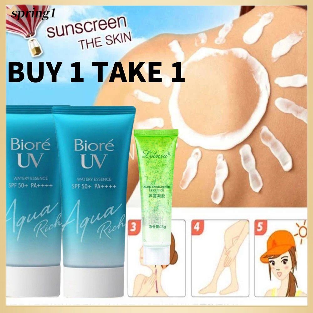 ✨ 【ซื้อ 1 แถม 1】Biore UV Aqua ครีมกันแดดสูตรกันน้ำ ไวท์เทนนิ่ง SPF50 PA ครีมกันแดด ให้ความชุ่มชื้น ปกป้องผิว ไม่เหนียวเหนอะหนะ ปกป้องผิวจากแสงแดดกลางแจ้งยาวนาน ซึมซาบเร็ว (ฤดูใบไม้ผลิ)