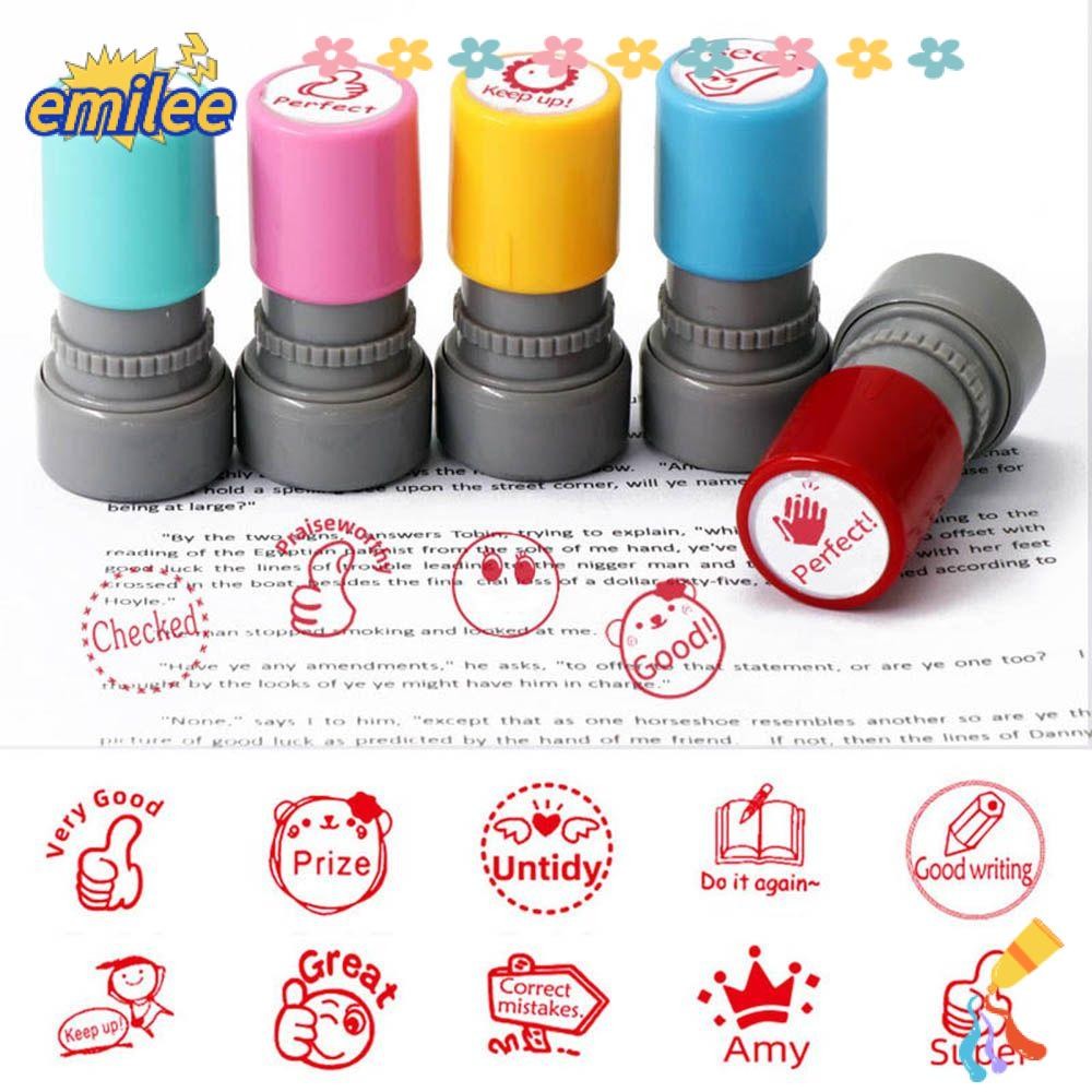 EMILEE ความคิดเห็นแสตมป์ Self-ink นักเรียนการ์ตูนแสตมป์ Photosensitive ...