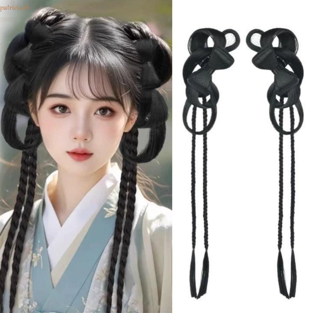 PATRIA วิกผม Twist Braid และ Hanfu Claw Clip, ผมปลอมสำหรับ Ponytail ทรง ...
