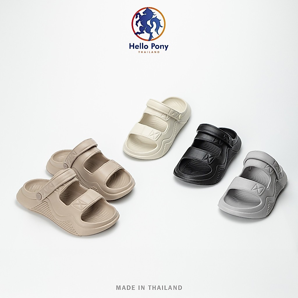 Hello Pony รุ่น MHM4010 รองเท้าสุขภาพ รองเท้าแตะ แบบสวม แฟชั่น แฟชั่น พื้นหนานุ่ม กันลื่น EVA ทรงมินิมอล