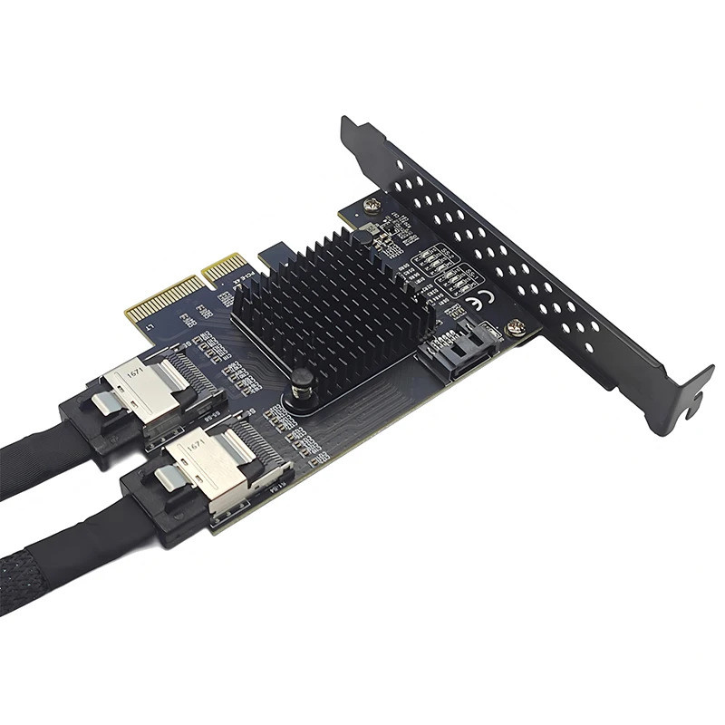 PCIE SATA การ์ด 9 พอร์ต SATA3.0 การ์ดขยาย PCI Express X4 ถึง 2 พอร์ต ...