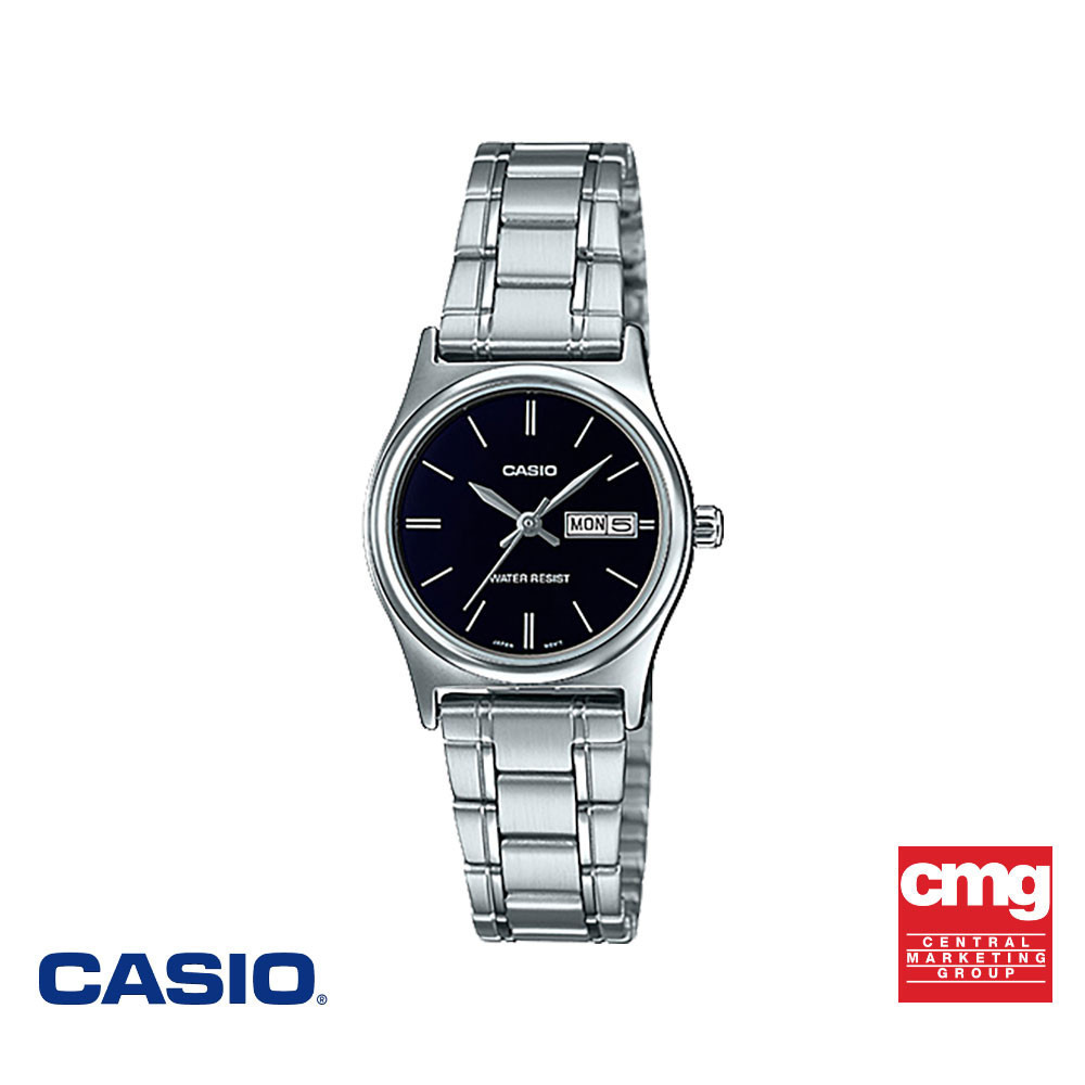 CASIO นาฬิกาข้อมือ CASIO รุ่น LTP-V006D-1B2UDF วัสดุสเตนเลสสตีล สีดำ