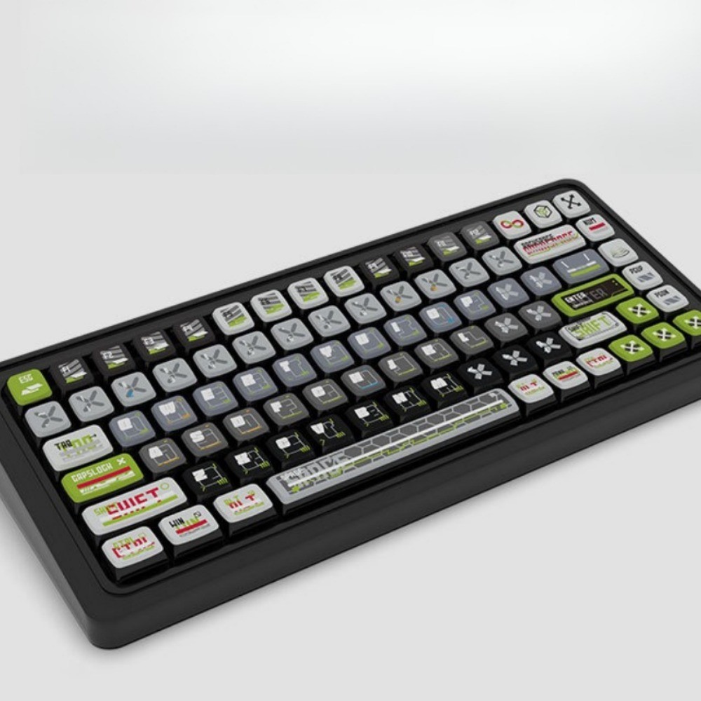 สีเทา Sky Green Flash Keycaps SA โปรไฟล์ PBT 125 คีย์ Wooting Aula F75 ...
