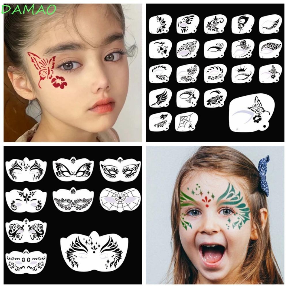 DAMAO Face Paint Templates,หลายรูปแบบReusable Body Art Paint Stencils ...