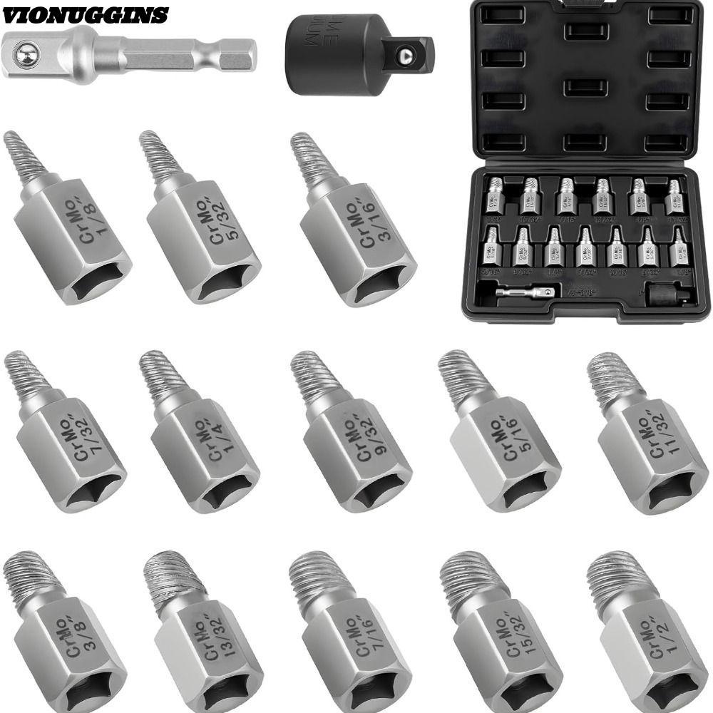 VIONUGGINS สกรู EXTRACTOR ชุด, ด้ายย้อนกลับ Professional Bolt Extractor ...