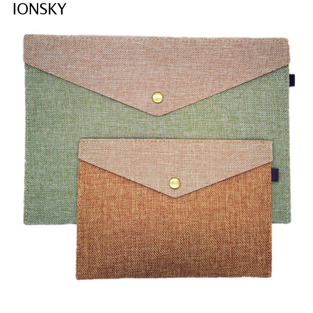 IONSKY File Envelopes Storage Simple Document Bag เลียนแบบผ้าลินินผ้าใบ ...