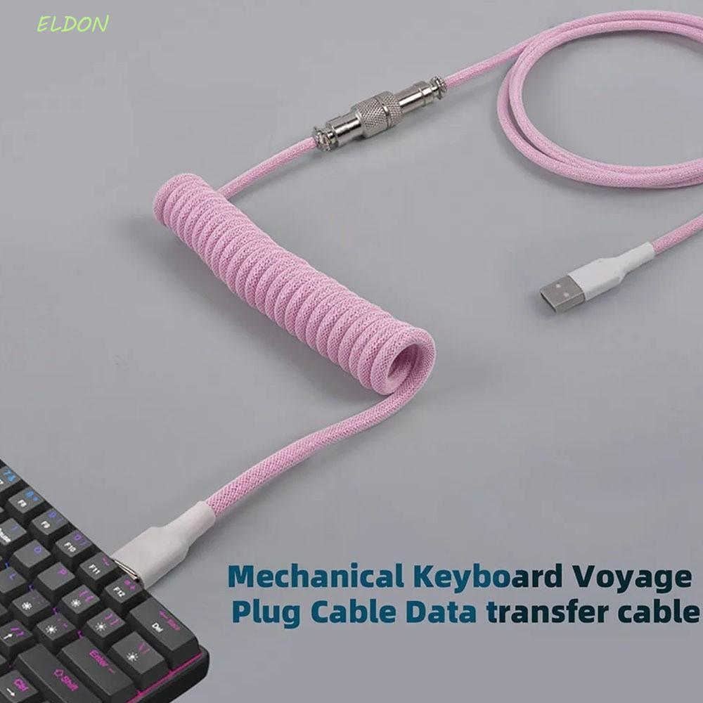 ELDON Mechanical Keyboard Type C สาย USB, ที่ถอดออกได้ USB a ถึง Type C Mechanical Keyboard Coiled Cable, Aviation Connector พอร์ต USB a Mechanical Keyboard Coiling Cord