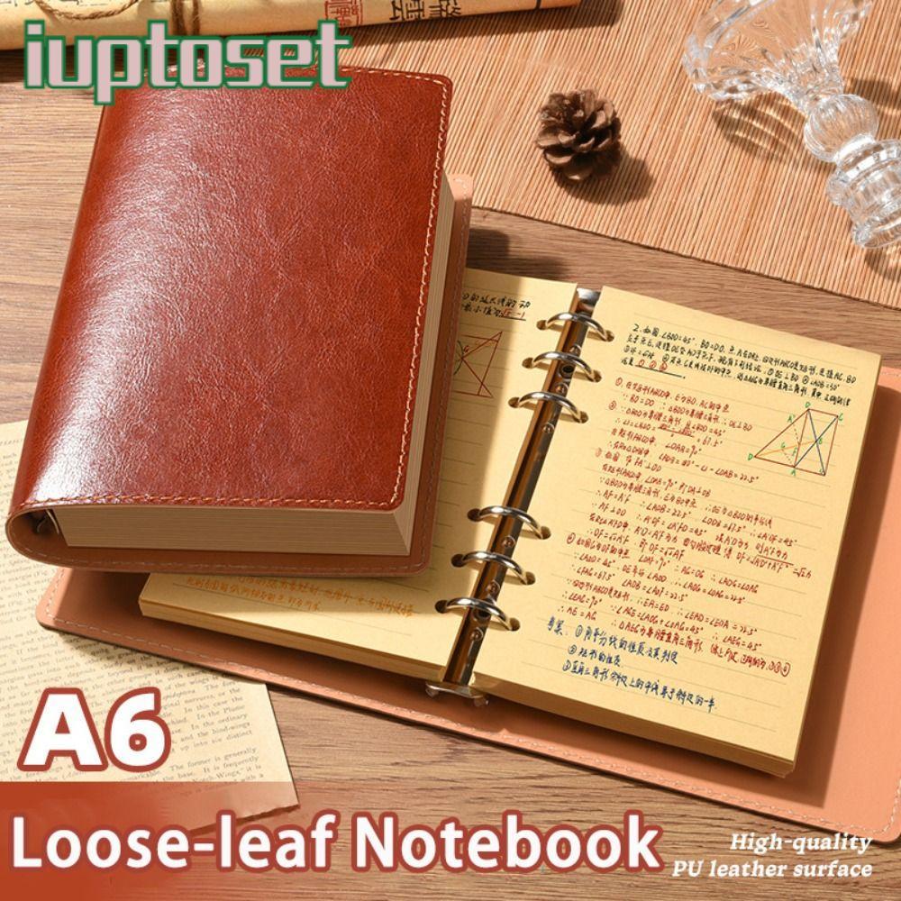 IUPTOSET โน้ตบุ๊ค,ที่ถอดออกได้หลวม-leaf Travel Journal, Vintage PU หนัง ...