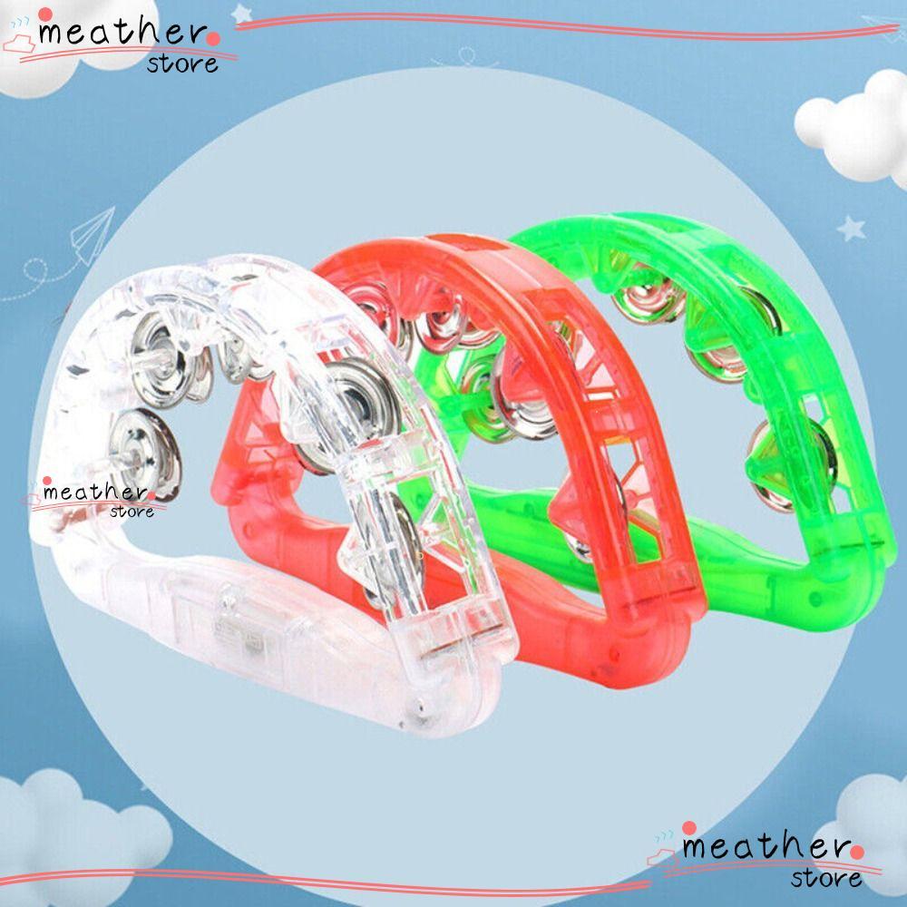 MEATHERSTORE Led Tambourine, ABS Sensory Toy Illuminated Hand Rattle ...