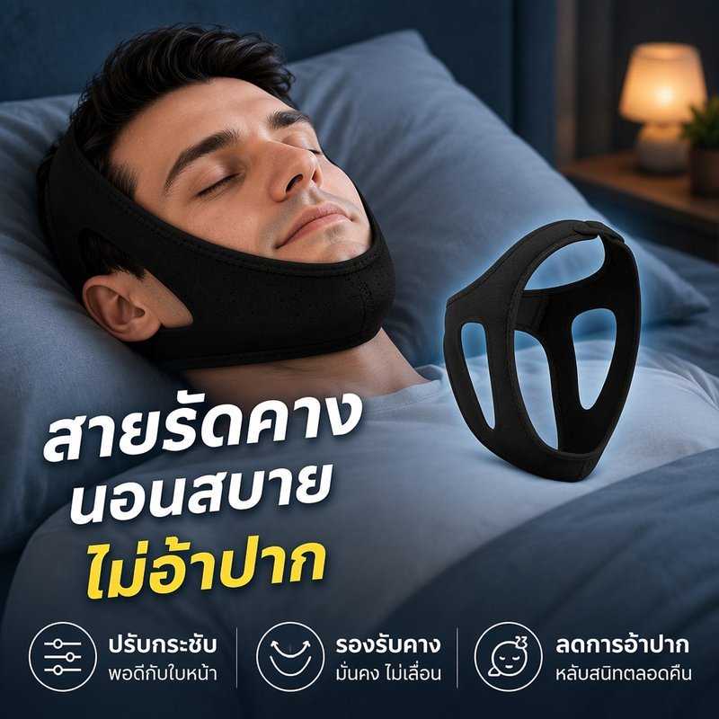 Anti Snoring Chin Strap ปรับ Soft Neoprene Jaw สนับสนุน Sleep Aid ปาก ...
