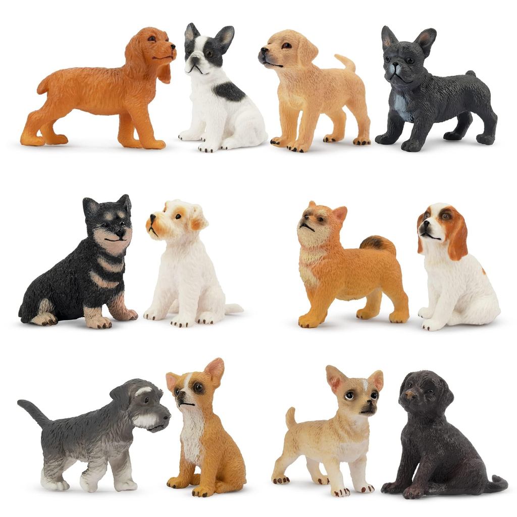 TOYMANY 12PCS Dog Figure Set Mini Animal Figures Dog Models Realistic ...