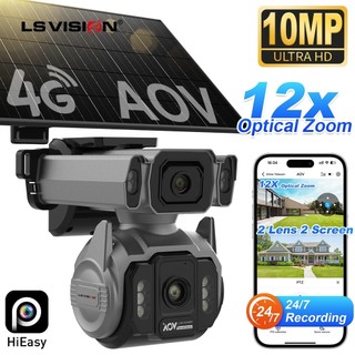LS VISION camera PTZ năng lượng mặt trời 4G AOV (ghi hình 24/7) Dual‑Lens 2K pin 10000 mAh AI theo dõi IP66 chịu nước 360° quan sát