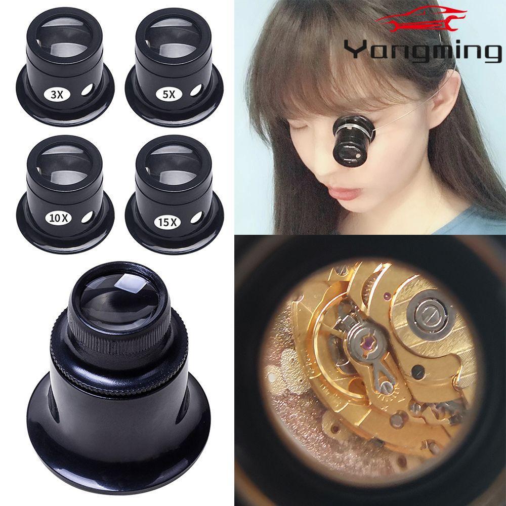 YANGMING 2PCS Loop แว่นขยาย Professional 3X 5X 10X 15X 20X แบบพกพาแว่น ...