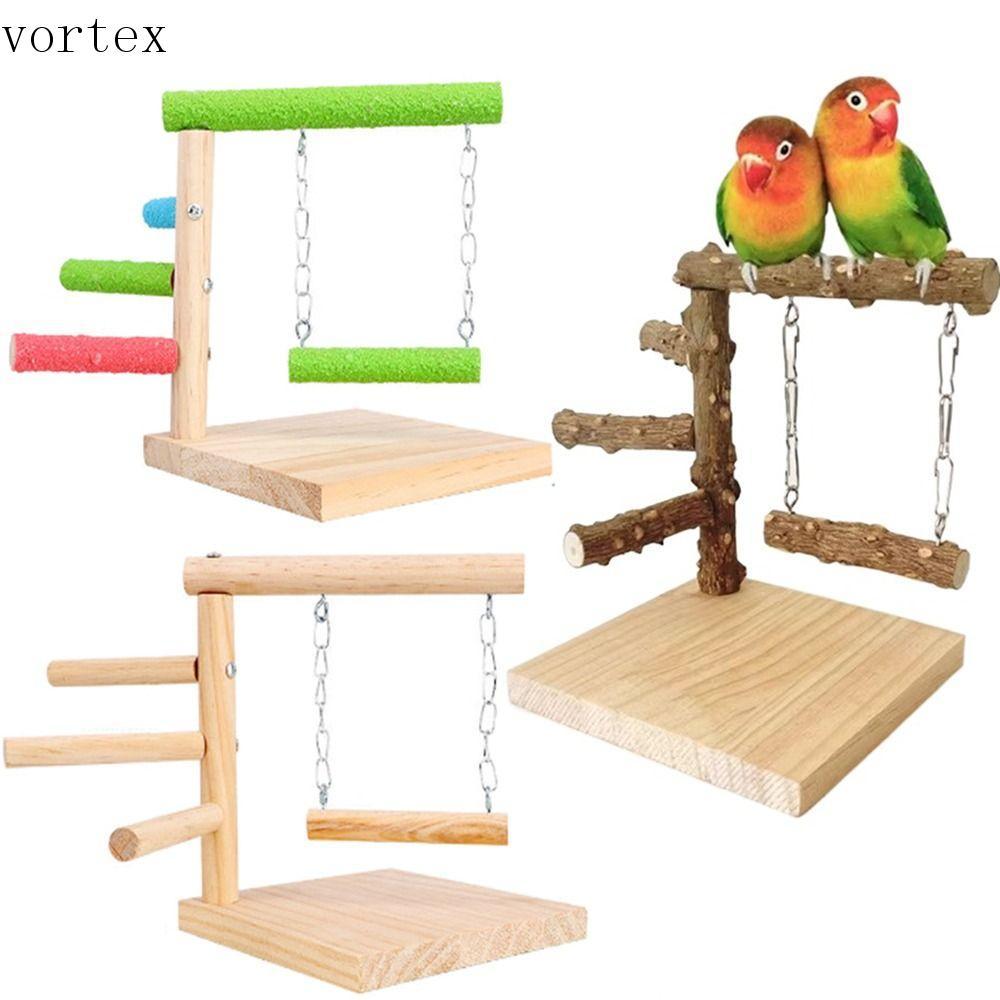 VORTEXG ไม้ Parrot Play Rack, สบาย Grip Non-slip Bird Table Training ...