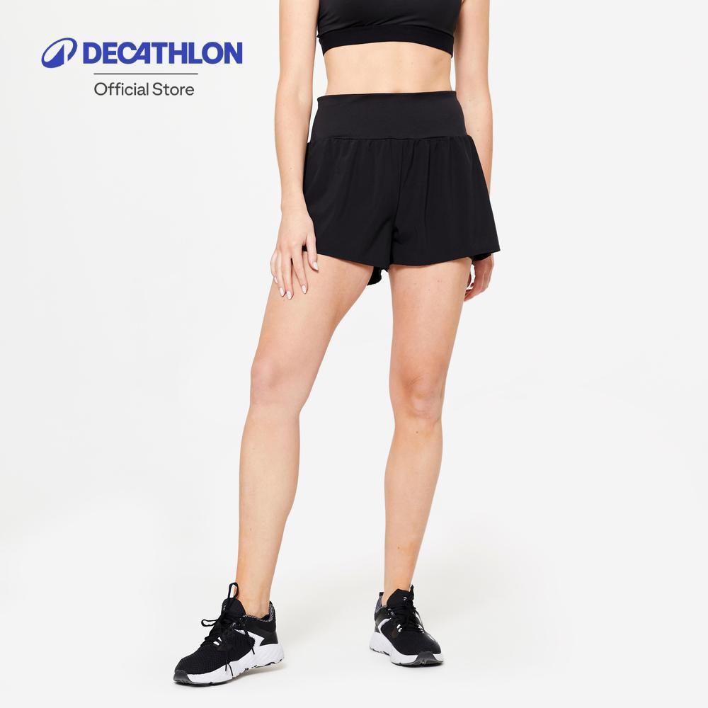 Decathlon Women’S 2-In-1 Fitness Shorts กางเกงขาสั้นผู้หญิง 2-In-1 สำหรับออกกำลังกาย – Black