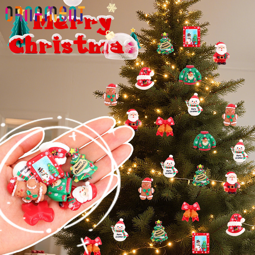 [H&L] ของแต่งบ้านคริสต์มาสแบบเรซิน 3 มิติ - DIY Christmas Decor | จี้ต้นไม้ ซานตาคลอส และสโนว์แมนขนาดเล็ก | เหมาะสำหรับทำของตกแต่งเอง